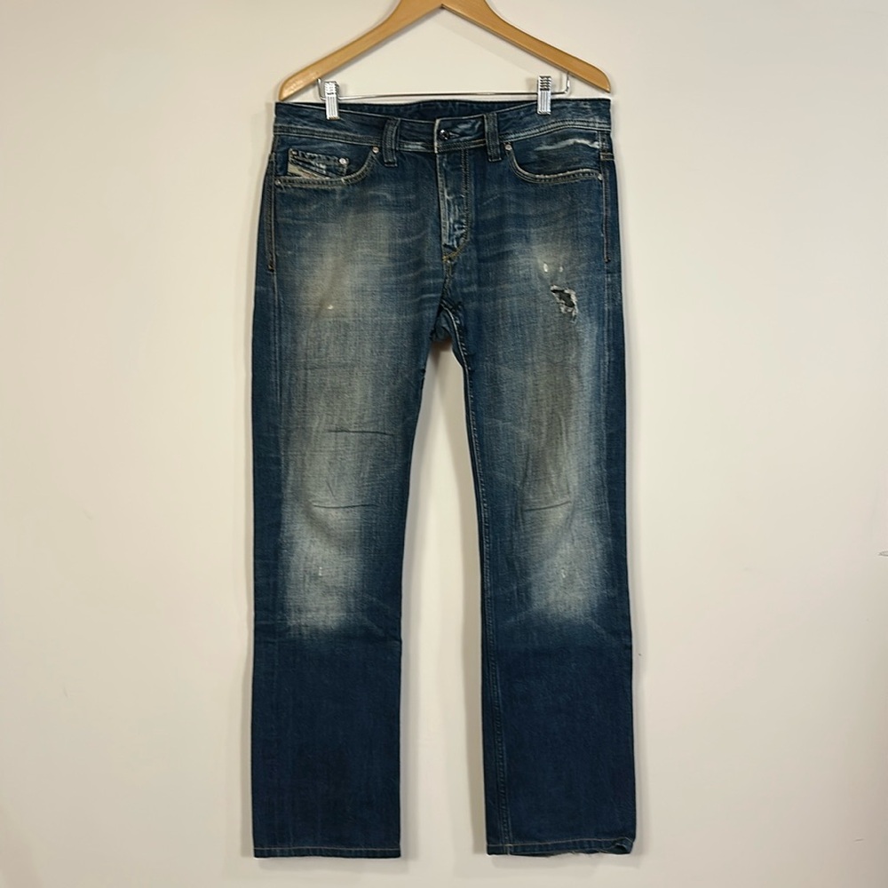 Men's Diesel Viker Distressed Blue Jeans W34 L32 Heavy denim Made in Italy!